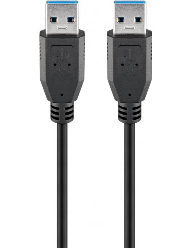 Kabel USB 3.0 Superspeed, Czarny - Długość kabla 3 m