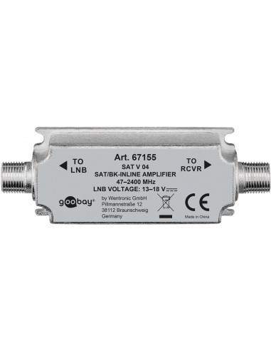 Wzmacniacz antenowy do instalacji satelitarnych/szerokopasmowych instalacji kablowych 47 MHz –2400 MHz - Zużycie Jednostka