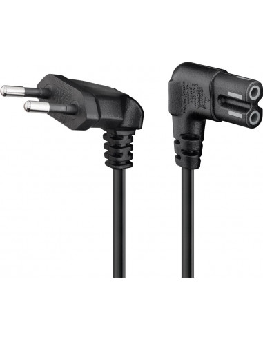 Kabel przyłączeniowy z wtyczką Euro, obustronnie kątowy, 5 m, czarny - Długość kabla 5 m