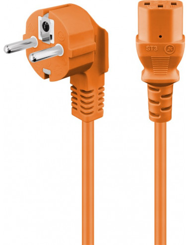 Kabel przyłączeniowy kątowy do urządzeń chłodniczych, 2 m, pomarańczowy - Długość kabla 2 m