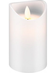 Świeca LED z prawdziwego wosku, biała, 7,5 x 12,5 cm