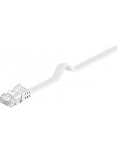 CAT 6Płaska Kabel połączeniowy,U/UTP, Biały - Długość kabla 15 m