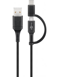 Kabel połączeniowy do ładowania i synchronizacji (z USB A do Micro-USB i USB-C™) - Długość kabla 1 m