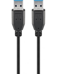 Kabel USB 3.0 Superspeed, Czarny - Długość kabla 1.8 m