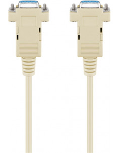 Kabel przyłączeniowy D-SUB 9-pinowy, gniazdo/gniazdo, szeregowy null modem - Długość kabla 2 m
