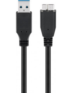Kabel USB 3.0 Superspeed, Czarny - Długość kabla 3 m
