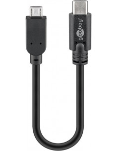 Kabel USB 2.0 USB-C™ na Micro-B 2.0, czarny - Długość kabla 0.2 m