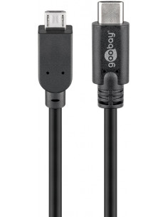 Kabel USB 2.0 USB-C™ na Micro-B 2.0, czarny - Długość kabla 1 m