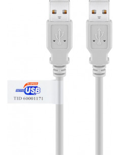 Kabel USB 2.0 Hi-Speed z certyfikatem USB, szary - Długość kabla 2 m