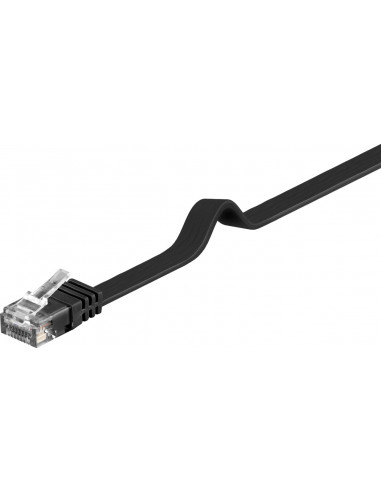 CAT 6Płaska Kabel połączeniowy,U/UTP, czarny - Długość kabla 10 m