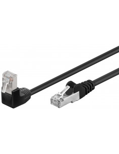 CAT 5eKabel łączący 1x 90° pod kątem,F/UTP, czarny - Długość kabla 10 m