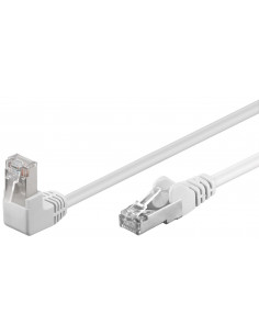 CAT 5eKabel łączący 1x 90° pod kątem,F/UTP, biały - Długość kabla 10 m