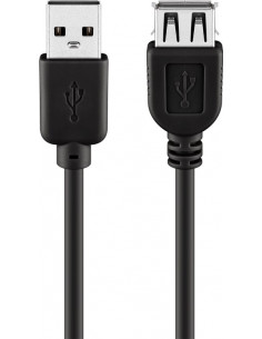 Przedłużacz USB 2.0 Hi-Speed, czarny - Długość kabla 3 m