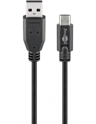 Kabel USB 2.0 USB-C™ na USB-A, czarny - Długość kabla 0.5 m