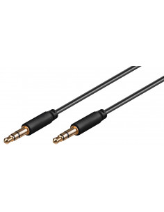 Kabel łączący audio AUX, 3,5 mm stereo 3-pinowy, cienki, CU - Długość kabla 0.5 m
