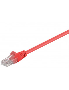 CAT 5e Kabel łączący, U/UTP, Czerwony - Długość kabla 15 m