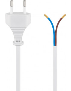 Kabel z wtyczką Euro do montażu, 1,5 m, biały - Wersja kolorystyczna Biały
