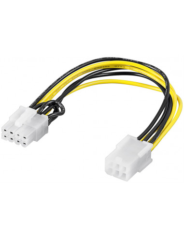 Kabel/Adapter zasilający karty graficznej do komputera, PCI-E/PCI Express 6-pinowy na 8-pinowy - Długość kabla 0.2 m