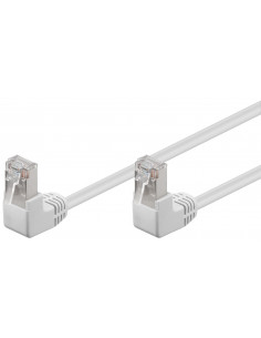 CAT 5e Kabel łączący 2x 90° pod kątem,F/UTP, Biały - Długość kabla 3 m