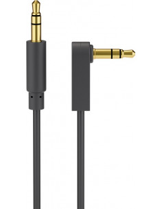 Kabel łączący audio AUX, 3,5 mm stereo 3-pinowy, cienki, CU, kątowy - Długość kabla 5 m