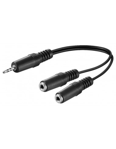 Kabel adaptera audio typu Y 3,5 mm, 1 x wtyk 2 x gniazdo mono - Długość kabla 0.2 m