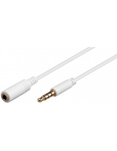 Przedłużacz do słuchawek i audio AUX, 4-pinowy 3,5 mm cienki, CU - Długość kabla 2 m