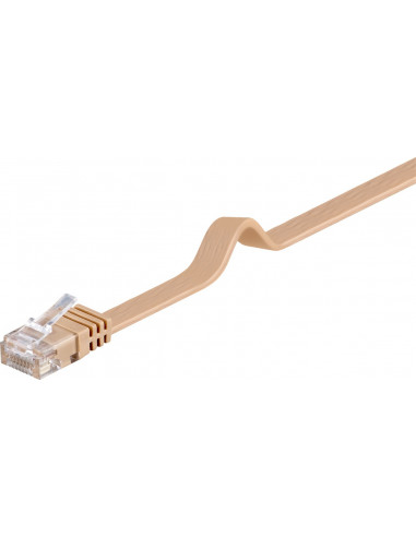 CAT 6Płaska Kabel połączeniowy,U/UTP, Jasnobrązowy - Długość kabla 3 m