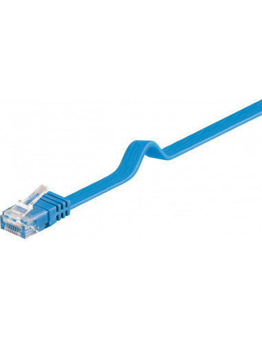 CAT 6Płaska Kabel połączeniowy,U/UTP, Niebieski - Długość kabla 2 m