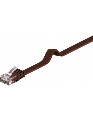 CAT 6Płaska Kabel połączeniowy,U/UTP, Ciemnobrązowy - Długość kabla 2 m