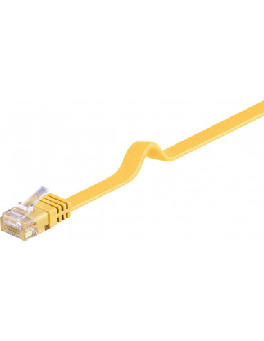 CAT 6Płaska Kabel połączeniowy,U/UTP, Żółty - Długość kabla 2 m