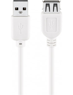 Przedłużacz USB 2.0 Hi-Speed, Biały - Długość kabla 0.6 m
