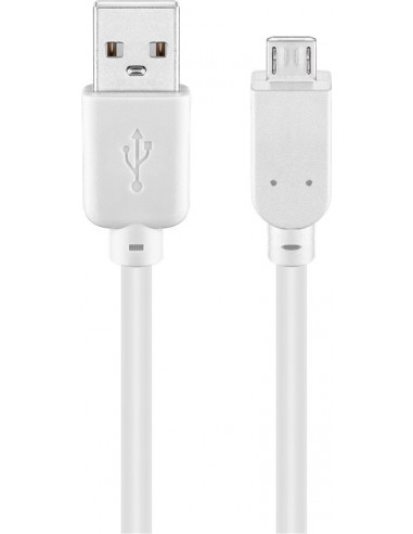 Kabel USB 2.0 Hi-Speed, Biały - Długość kabla 0.3 m
