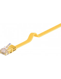 CAT 6Płaska Kabel połączeniowy,U/UTP, Żółty - Długość kabla 1 m