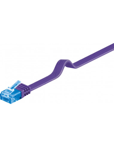 CAT 6A Płaska Kabel połączeniowy,U/UTP, Fioletowy - Długość kabla 0.5 m