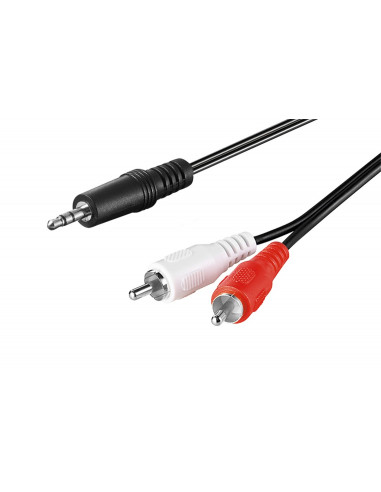 Kabel przejściowy audio AUX, wtyk jack 3,5 mm na wtyk cinch stereo, CU - Długość kabla 1 m