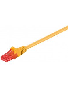 CAT 6Kabel łączący, U/UTP, Żółty - Długość kabla 1 m