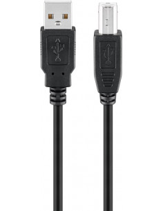 Kabel USB 2.0 Hi-Speed, Czarny - Długość kabla 0.25 m