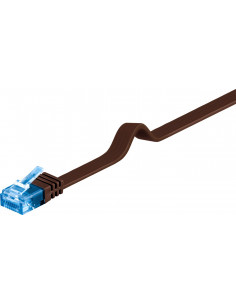 CAT 6A Płaska Kabel połączeniowy,U/UTP, Ciemnobrązowy - Długość kabla 1 m