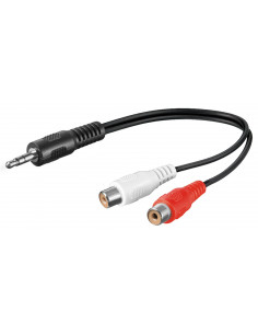 Kabel adaptera audio 3,5 mm, wtyk na gniazdo cinch stereo - Długość kabla 0.2 m