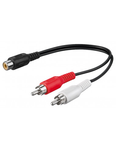 Kabel adaptera audio typu Y, wtyk cinch stereo na gniazdo cinch - Długość kabla 0.2 m