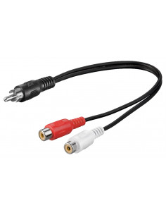 Kabel adaptera audio typu Y, wtyk cinch na gniazdo cinch stereo - Długość kabla 0.2 m