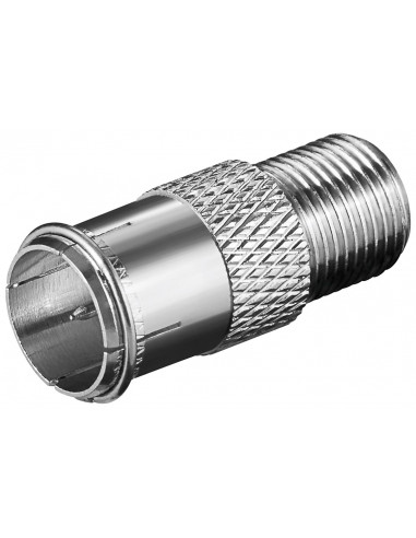 Adapter F: Wtyk F (szybki)   Gniazdo F - Połączenie, materiał obudowy miedź