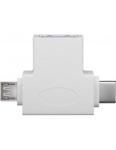 Trójnik USB-A na USB 2.0 Micro-B, USB A 2.0, biały - Wersja kolorystyczna Biały