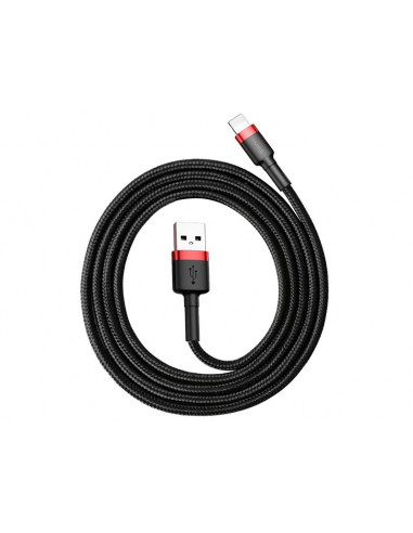 BASEUS Kabel Lightning USB Cafule 2,4A 0.5m (CALKLF-A19) Black-Red