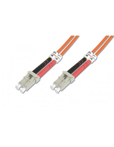 Kabel krosowy patchcord światłowodowy LC/LC dplx MM 50/125 OM2 LSOH 15m pomarańczowy