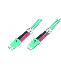 Kabel krosowy patchcord światłowodowy LC/LC dplx MM 50/125 OM3 LSOH 5m turkusowy