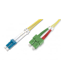 Kabel krosowy patchcord światłowodowy SC APC/LC dplx SM 9/125 OS2 LSOH 1m żółty