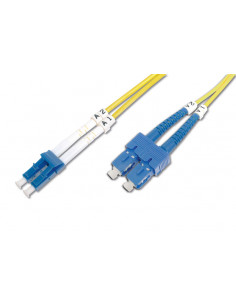 Kabel krosowy patchcord światłowodowy LC/SC duplex SM 9/125 OS2 LSOH 7m żółty