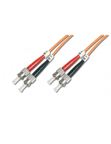 Kabel krosowy patchcord światłowodowy ST/ST duplex MM 50/125 OM2 LSOH 10m pomarańczowy