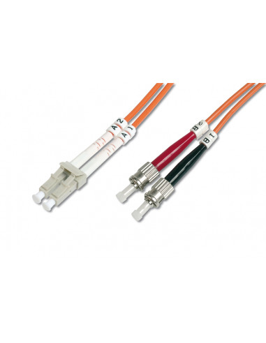 Kabel krosowy patchcord światłowodowy LC/ST duplex MM 62.5/125 OM1 LSOH 2m pomarańczowy